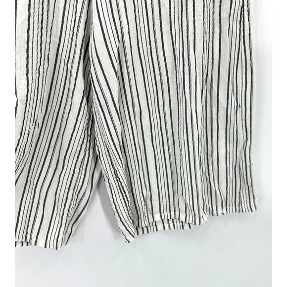 Michael Stars Pants Womens Striped Culottes Seersucker Wide Leg White Black XS - Picture 3 of 13